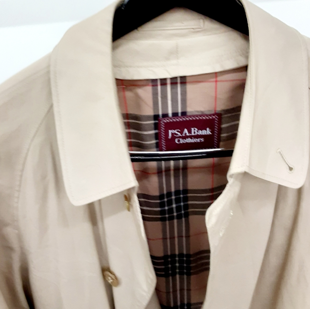 Jos A Bank Burberry Like Trench Coat - Picture 5 of 6